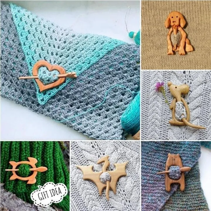Handmade Wooden Brooch Pin🌲Hand-made In Oak