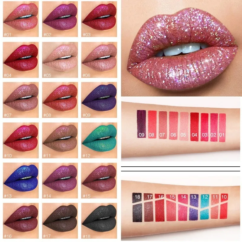 🔥Diamond lip gloss matte to glitter liquid lipstick waterproof,not fade, matte, glitter, shimmer.